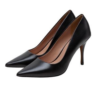 NEW! Linea Paolo PAYTON Essential Black Leather Stiletto Heels/ Pumps Size 5